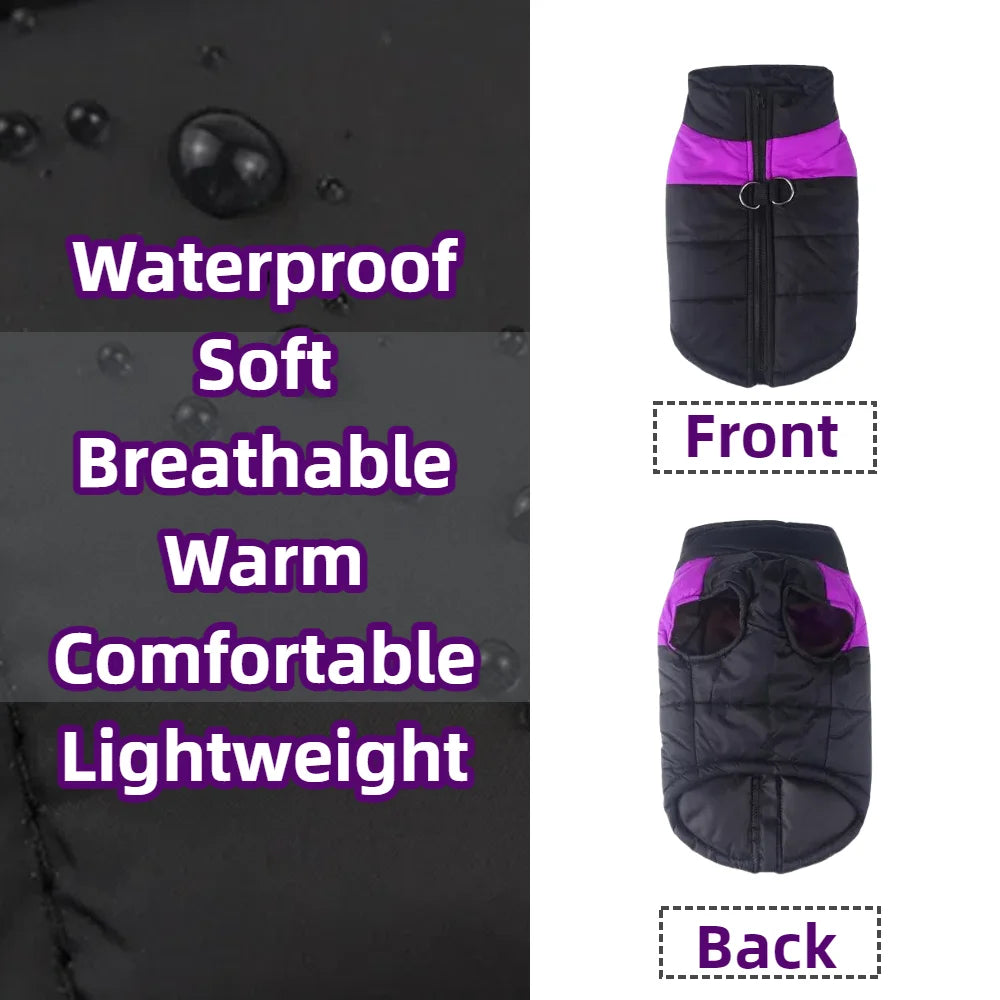 Warm Winter Dog Clothes Large Small Medium Dogs Outdoor Walking Windproof Pet Jacket Soft Pets Coat Lightweight Labrador Outfits