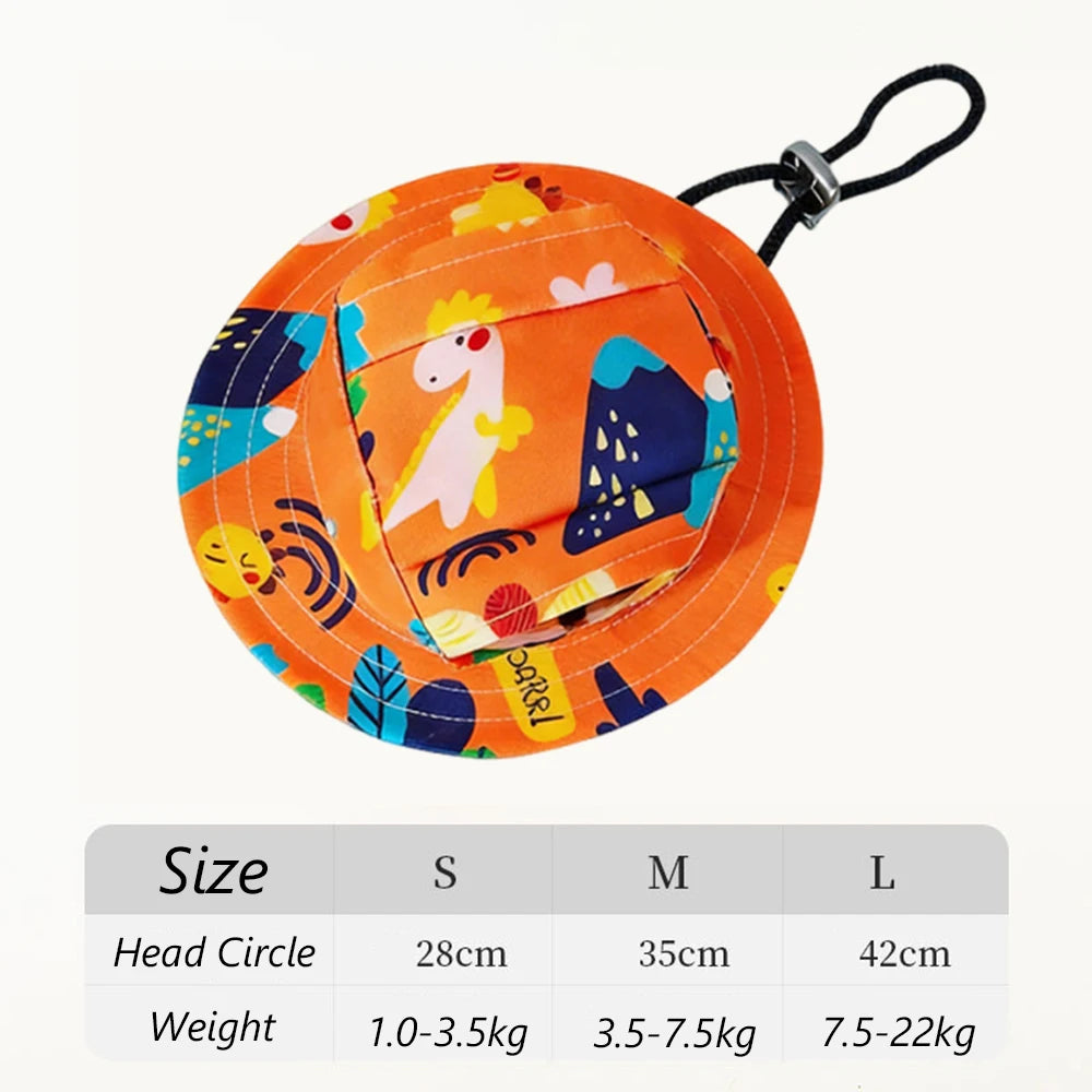 Adjustable Cat Dog Bucket Hat Summer Sun Protection Cap for Small Medium Dogs Shiba Inu Corgi Puppy Kitten Outdoor Pet Headwear