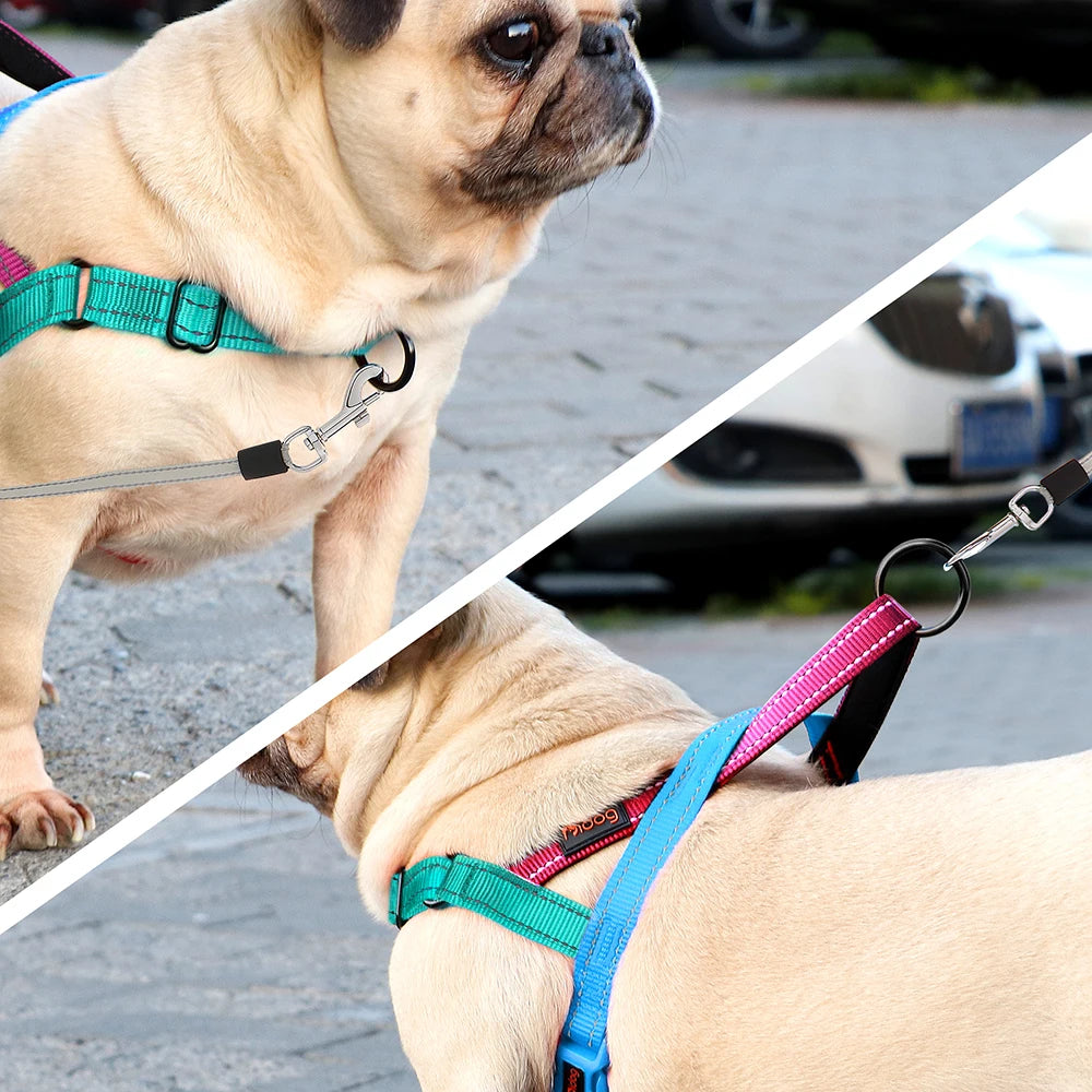 Reflective Nylon Dog Harness Adjustable Pet Dogs Training Harnesses No Pull Pet Pug Pitbull Walking Vest For Small Large Dogs