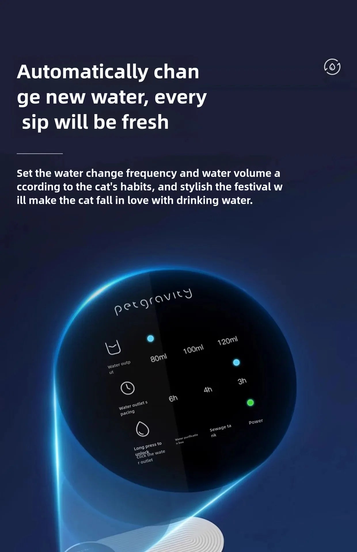 Pet water dispenser, dog and cat water dispenser, dumping cat water dispenser, running water charging automatic water feeder