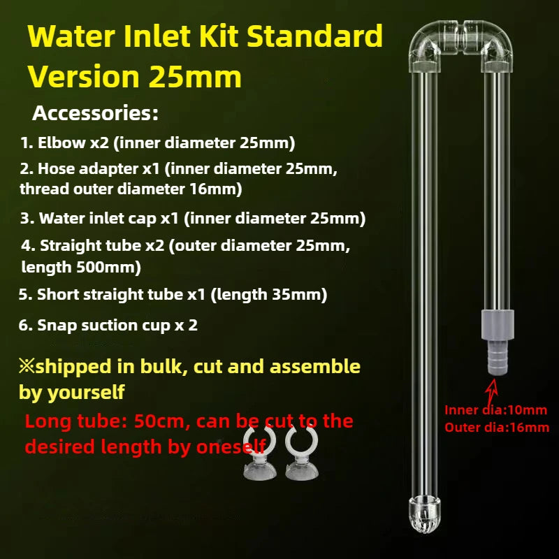 Aquarium Inlet Outlet Lily Pipe DIY Clear Acrylic Water Skimmer Inflow Outflow Fish Tank Filter Accessories Fishbowl Equipment