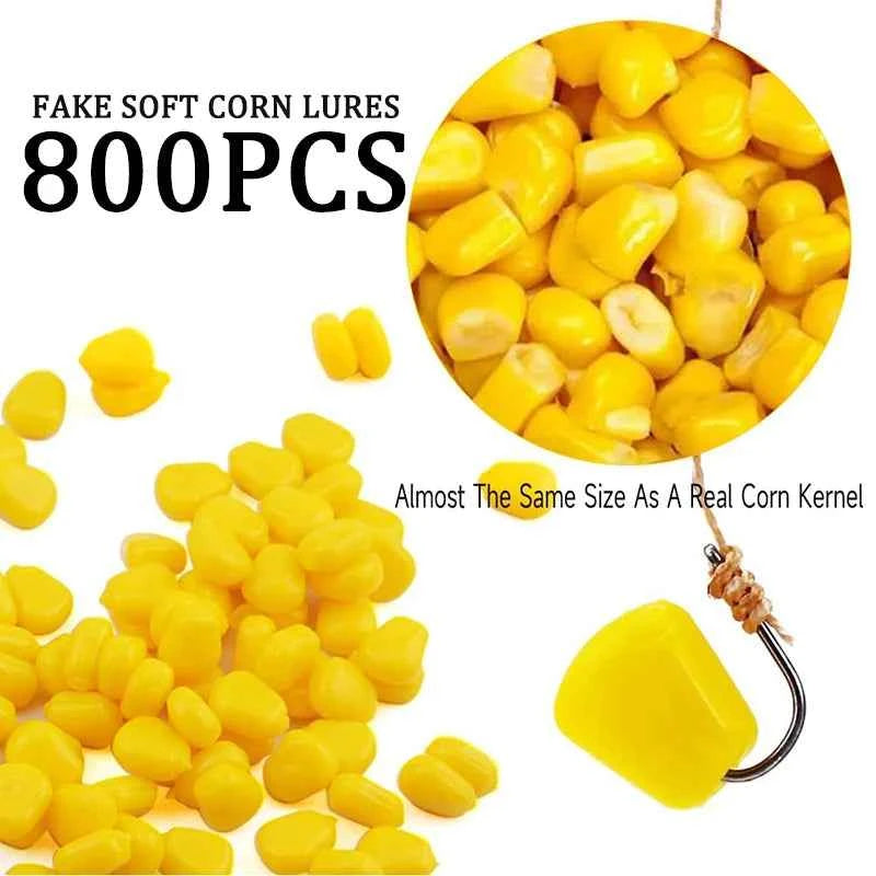 Corn Fishing Lure Floating Fake Soft Baits Artificial Sweetcorn Imitation Baits Silicone Fishing Tackle Accessories 50-800Pcs