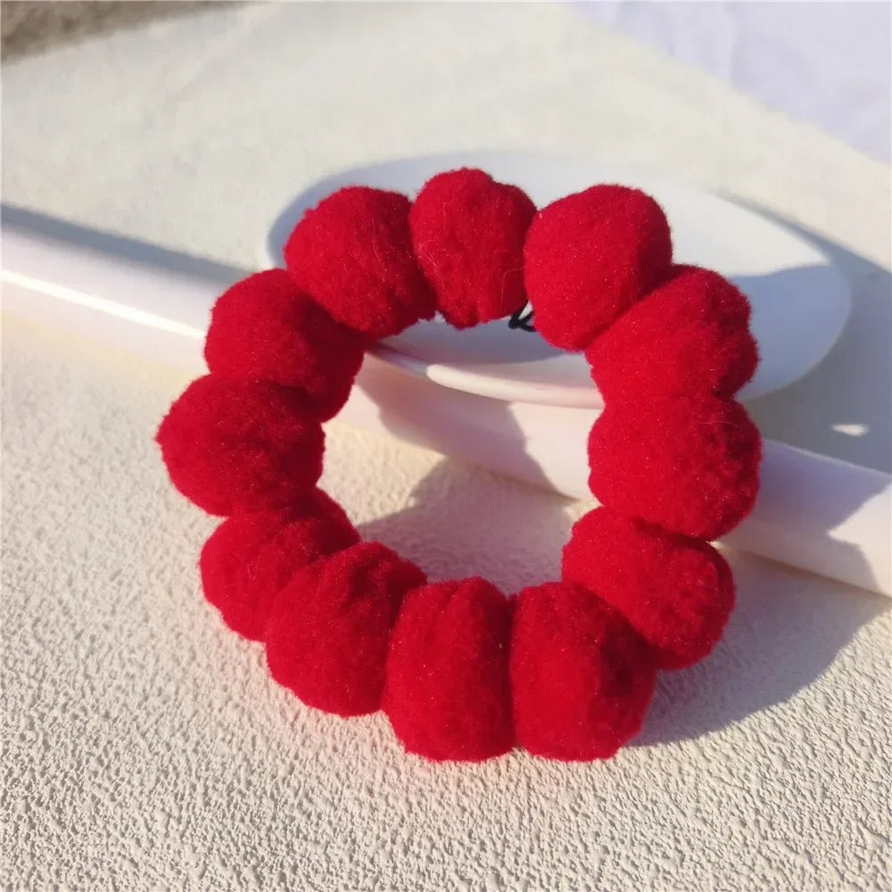 New Soft 3cm Plush Ball Handmade Pet Dog Collar Cartoon Solid Color Cat Necklace Decoration Poodle Samoyed Bichon Accessories