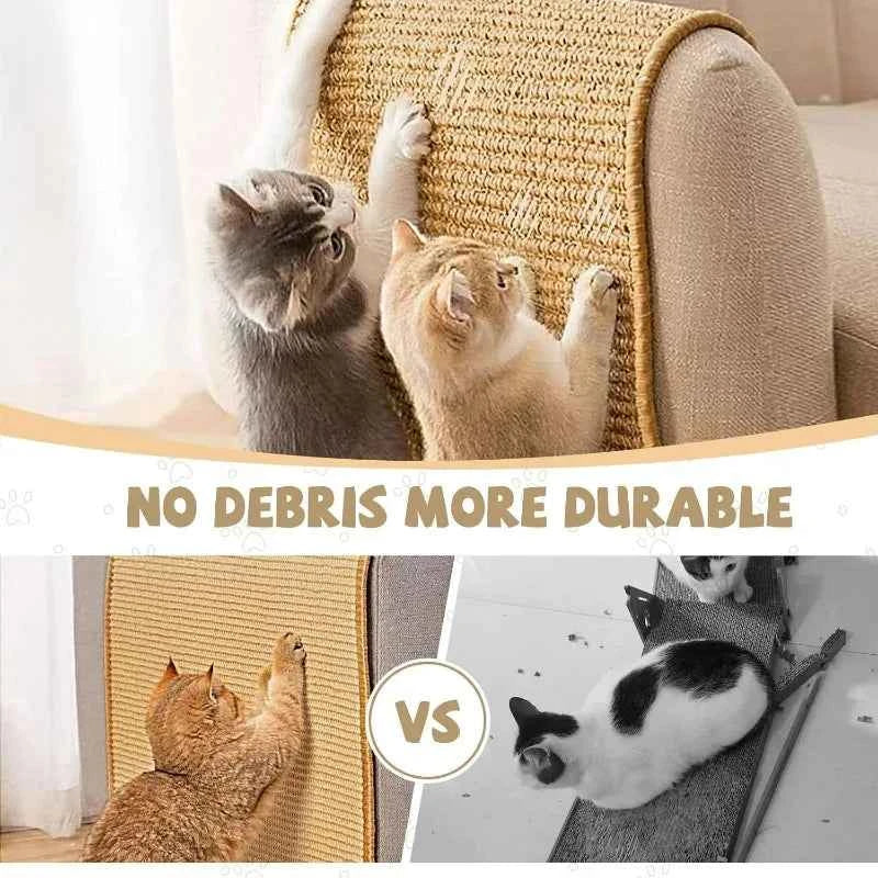 1/4PCS Cat Scratcher Mats Natural Sisal Anti-slip Cat Scratching Pads Furniture Carpet Wall Protector Pads with Textured Surface