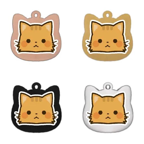 Cute Personalized Cat Tags Stainless Steel Colored Pattern Pets Cat Name Tags Pendant Engraved Keyring Kitten Accessories