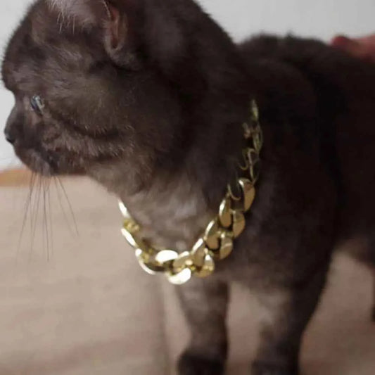 Fashion Chain Collar Pet Necklace Cat Dog Gold Necklace Adjustable Chain Dog Collar Pet Jewelry Accessories Cat Dog