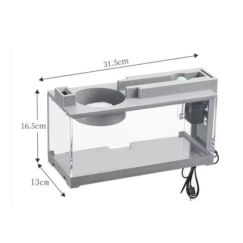 Micro Landscape Fish Tank Home Silent Water Flow Aquarium Desktop Ornament Creative Imitation Stone Landscaping Fish Tank Filter