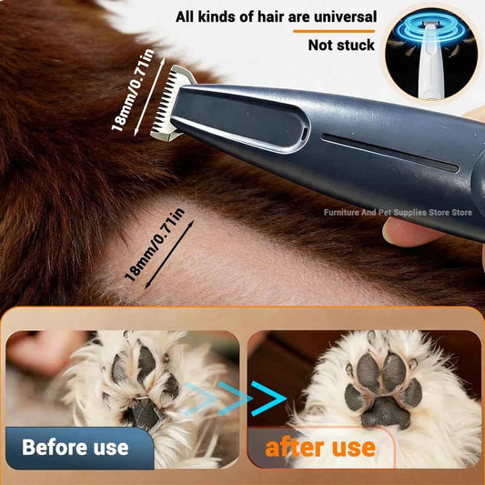 New LED/UV light dog paw trimmer fully waterproof pet hair trimmer with LED anti misoperation display screen dog and cat trimmer
