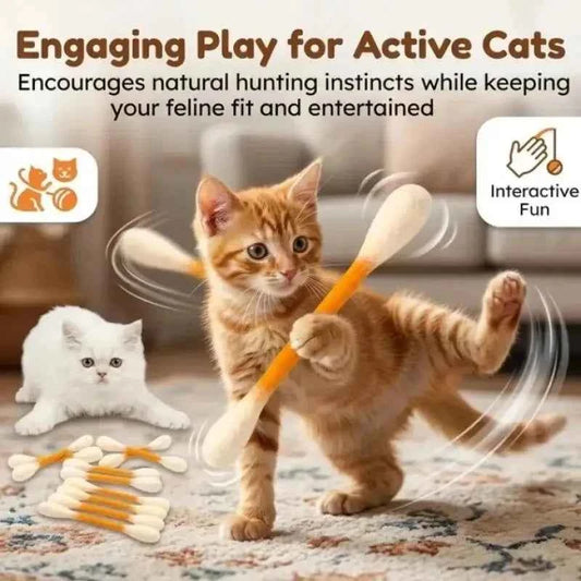 1-8Pcs Creative Large Cotton Swab Shaped Catnip Toy Giant Kitten Grinding Biting Stick Durable Teeth Cleaning And Grinding Rope
