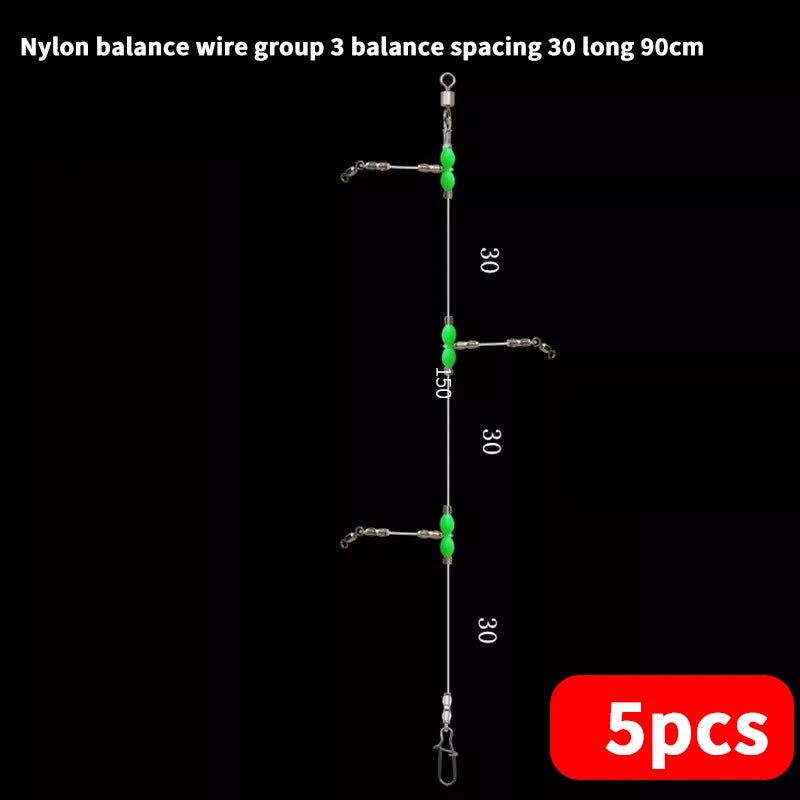 PD Fishing Tackle Nylon Tenpin Line Set Sea Fishing Wreck Pulling Stream Shore Fishing Long Casting Gourd Connector Accessories