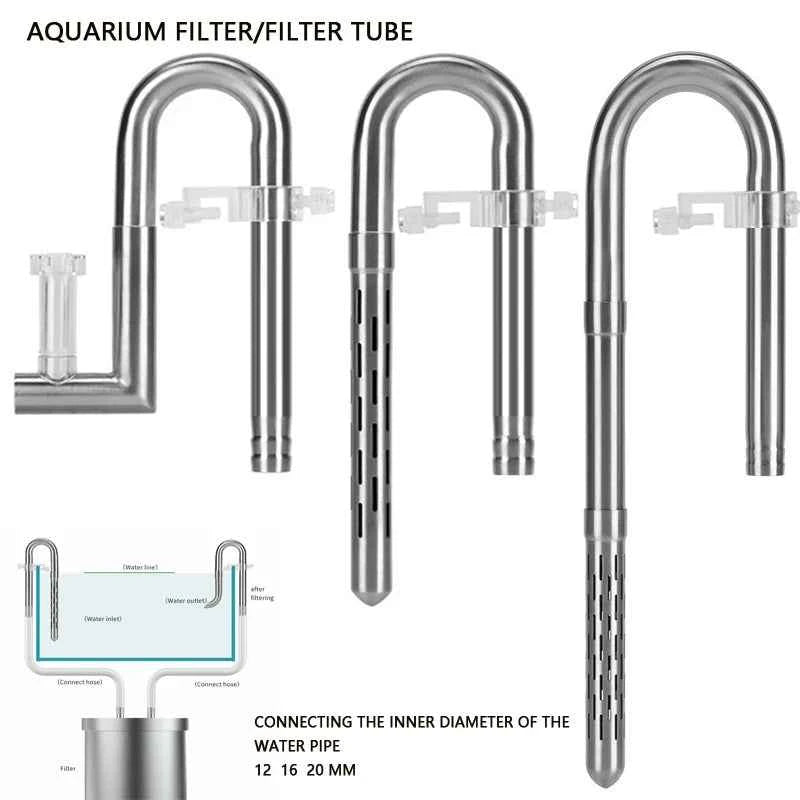 Aquarium filter Filter tube Inlet and outlet water Oil removal film Microporous anti fish and shrimp filter Fish tank supplies