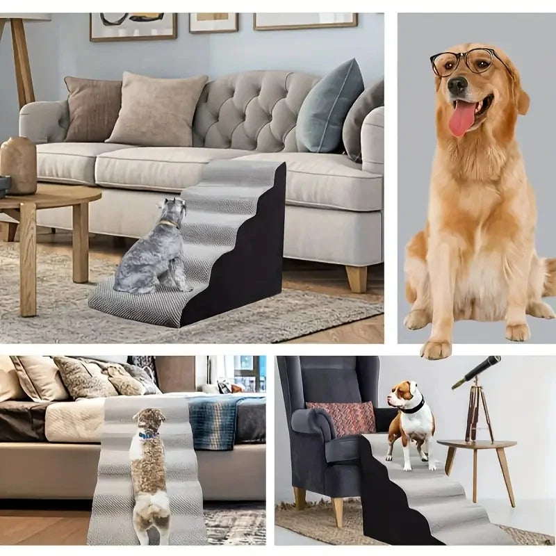 New Detachable And Washable Kennel Memory Foam Dog Sofa Stairs Pet 4-5 Steps Stairs For Small Dog Cat Ramp Ladder Pet Stairs - Play Paws Toys