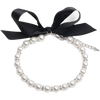 Adjustable Pet Pearl Necklace Bling Simulated Pearl Cat Bead Collar Elegant Bow Knot Ribbon Pet Simulated Pearl Collar