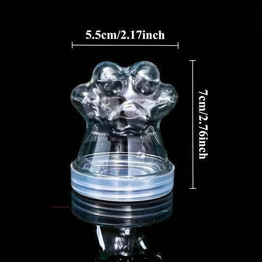 Transparent Pet Fur Keepsake Bottle Pet Cat Hair Storage Jar Kawaii Cat Paw Shape Candy Jars  Multi-purpose Pet Memorial Gift - Play Paws Toys