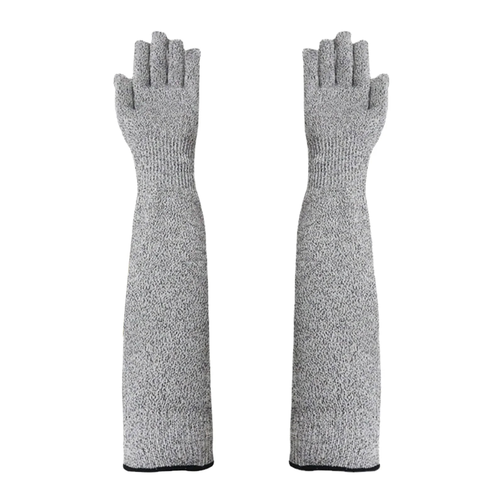 Pet Care Long Gloves 40cm Scratch Proof Arm Sleeves for Cat Dog Nail Trimming Grooming Anti Bite Grey