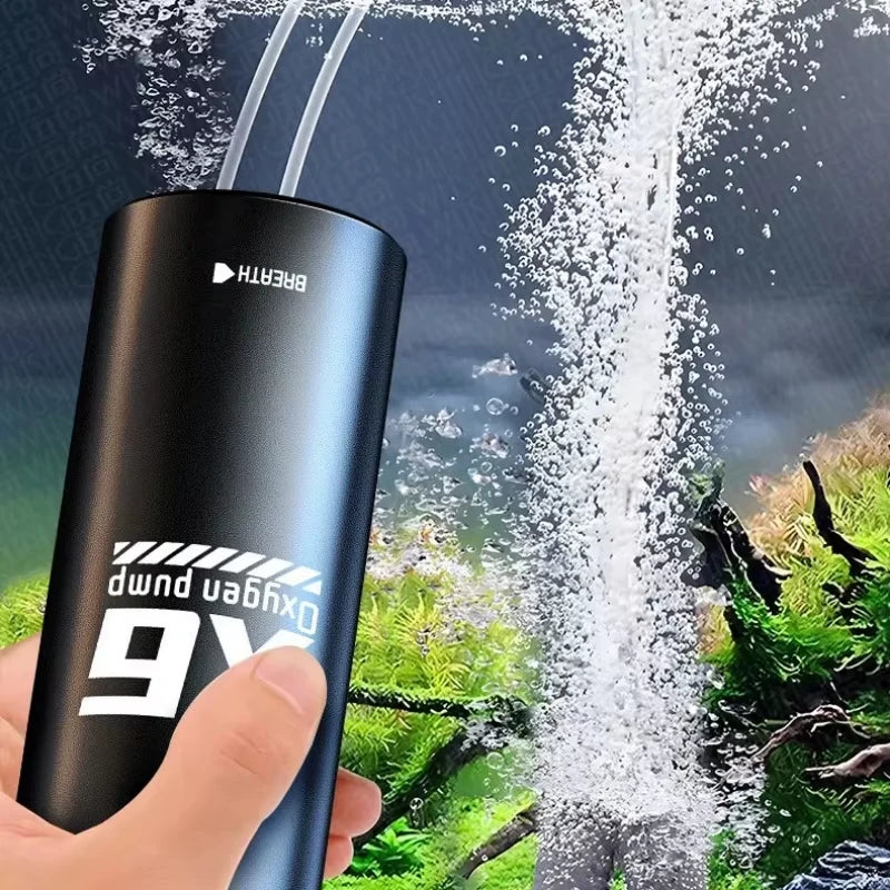Aquarium Fish Tank Oxygen Pump Charging Dual-Purpose Air Pump Usb Lithium Battery Household Portable Fishing Mute 2400ma Outdoo