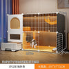 Large Cat Cages with Bed & Litter Box Indoor Multi-Level Cat House Spacious 3-in-1 Pet Villa Roomy Playpen with Resting Area - Play Paws Toys