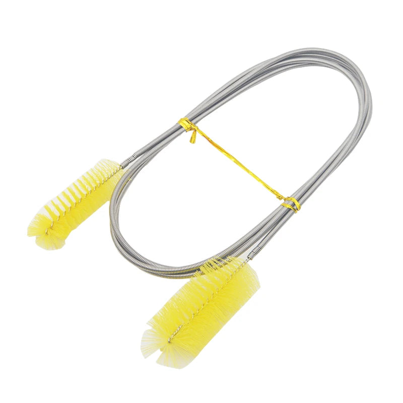 Aquarium Cleaning Brush for Water Hose Lily Pipe Air Tube Stainless Steel Flexible Bent Tube Double Head Brush Fish Tank cleaner