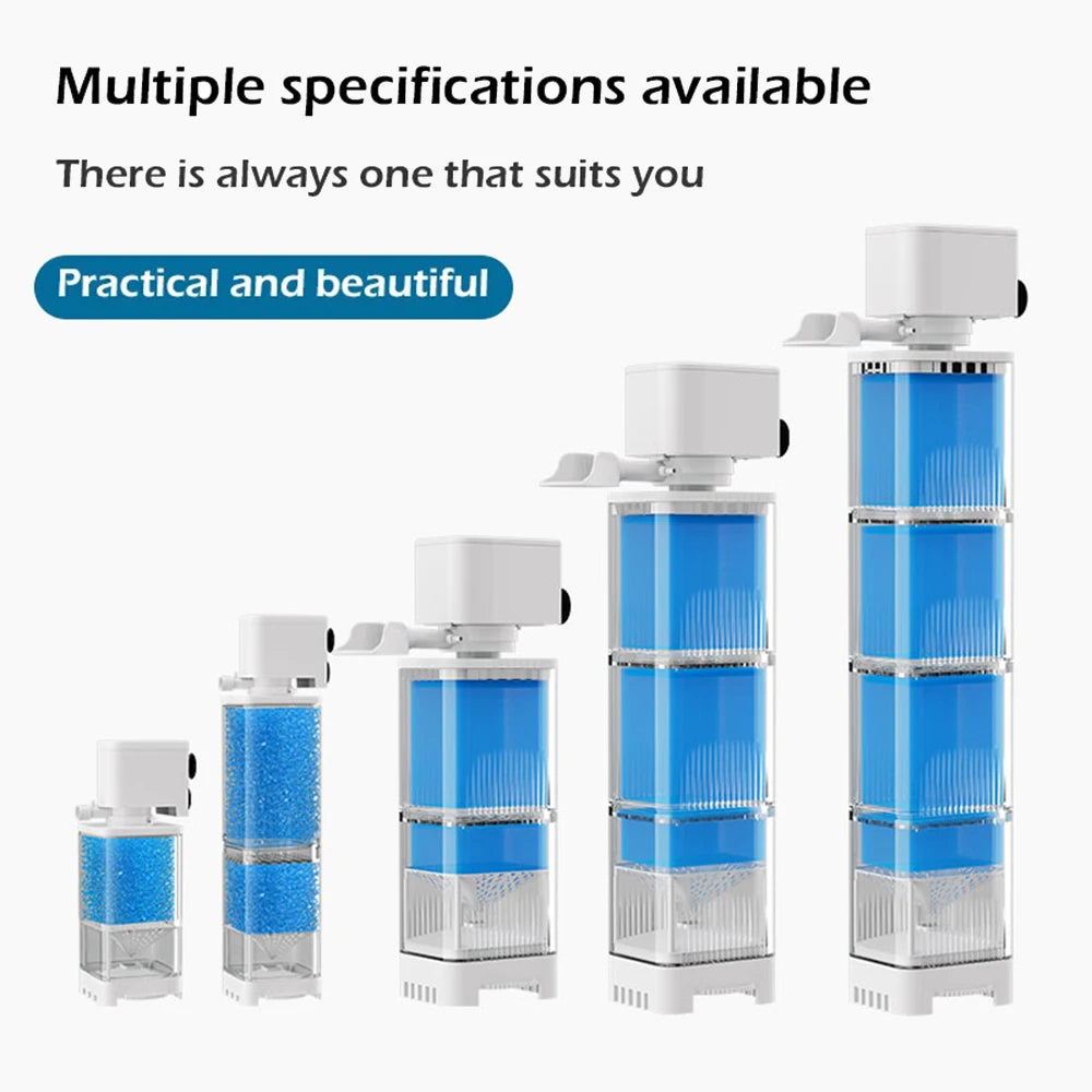 6in1 Aquarium Filter Pump Fish Tank Submersible Silent Air Oxygen Aerator Internal Water Pump Aquarium Air Pump Wave Maker 220v