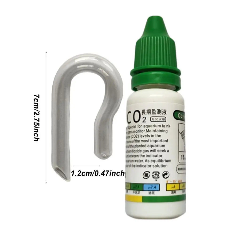 Aquarium CO2 Indicator Solution 15ml Fish Tank Long-Term Monitor CO2 Test PH Liquid ForAquatic Plants (Used with Drop Checker)