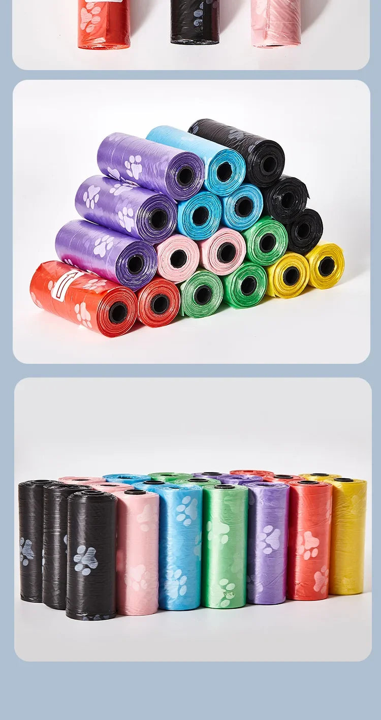 Litter Outdoor Home Clean Pet Poop Bag Solid Color Printed Pet Garbage Bag Clean Poop Bag Dog Walking Portable Poop Bag For Dogs