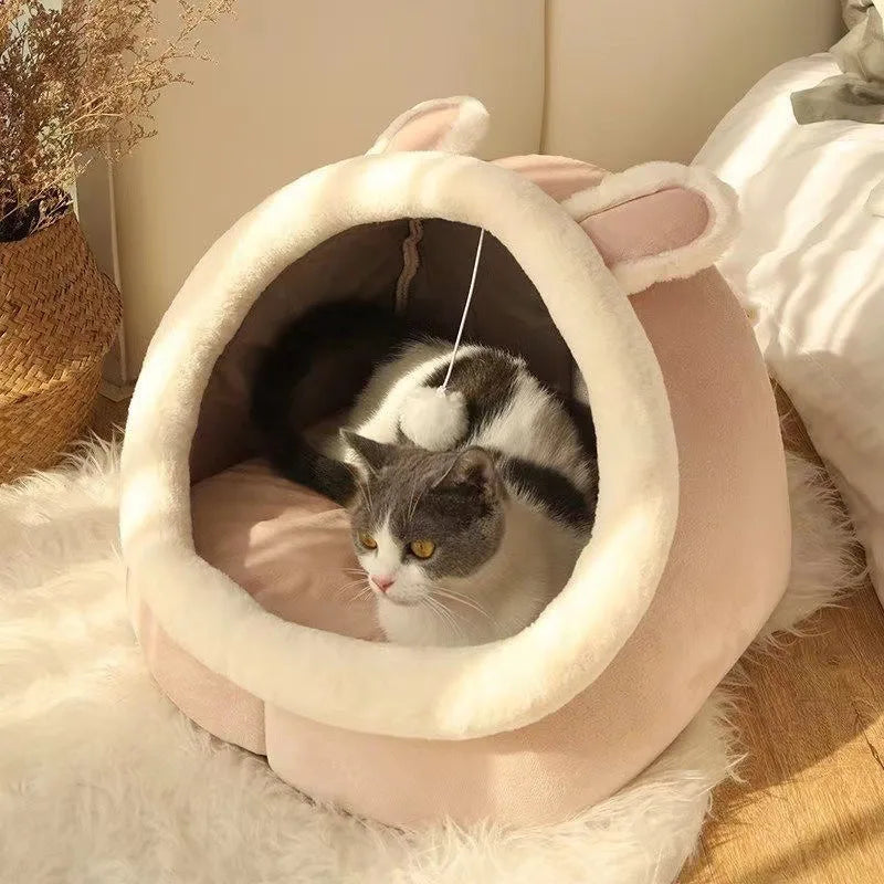 Cat Nest House for Cats Cave Foldable Removable Washable Pet Sleeping Bed Four Seasons Universal Dog Cat Nest Kittens Cave - Play Paws Toys