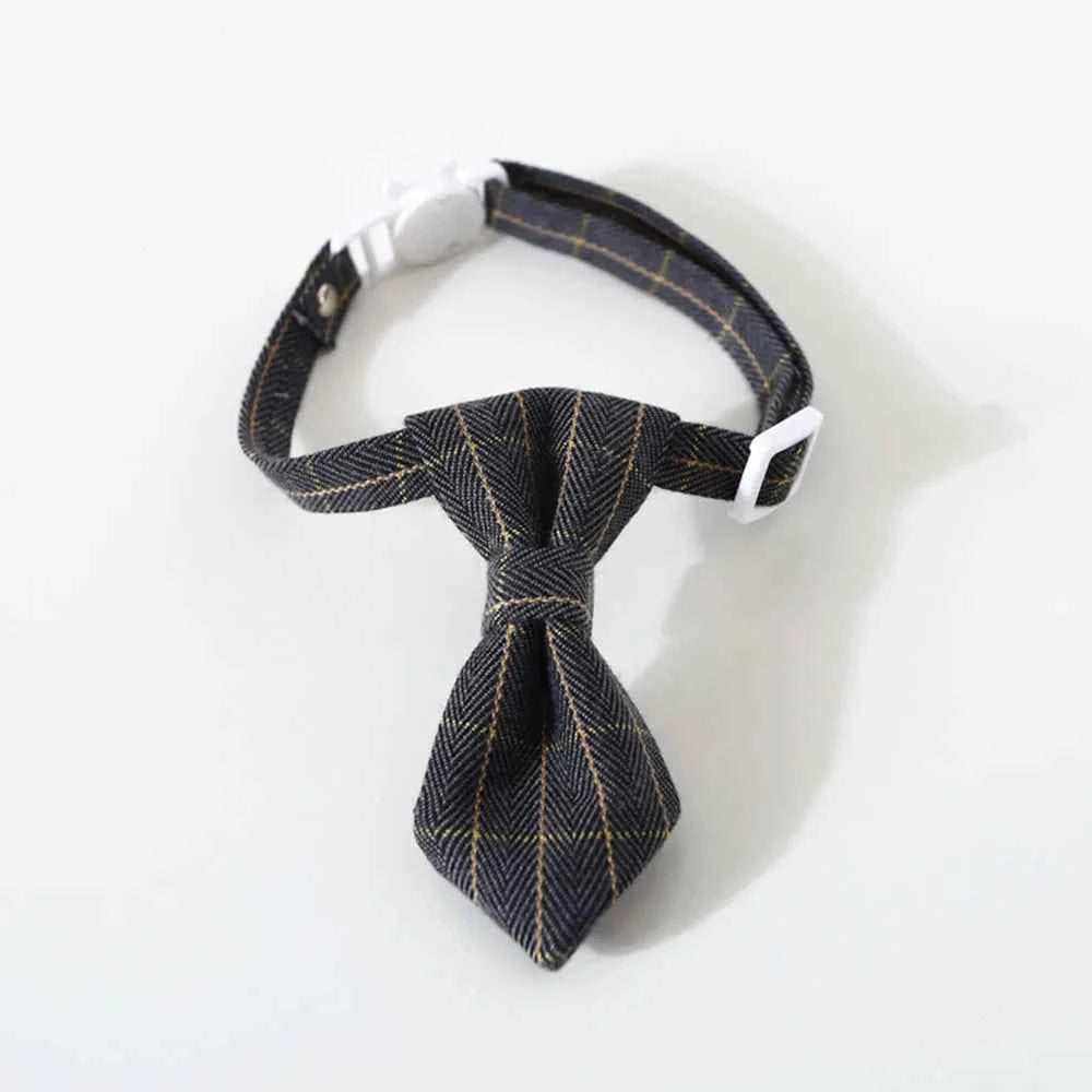 Pet Accessories for Dogs Cats Bowtie British Style Puppy Plaid Tie Breakaway Bowknot Collar for Small Dog Cat Gentleman Costume