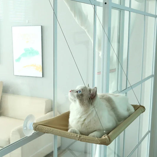 Pet Cat Hammock Aerial Hanging Cat Bed Cats Bed House Kitten Climbing Frame Sunny Window Seat Nest Bearing 20kg Pet Accessories - Play Paws Toys
