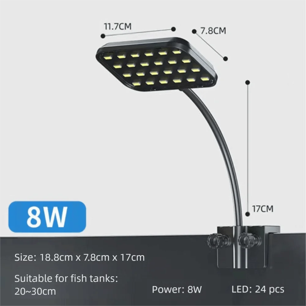 Super Slim LED Aquarium Lighting Waterproof Energy Saving Fish Tank Light RGB Adjustable Extensible Lamp Plant Growth