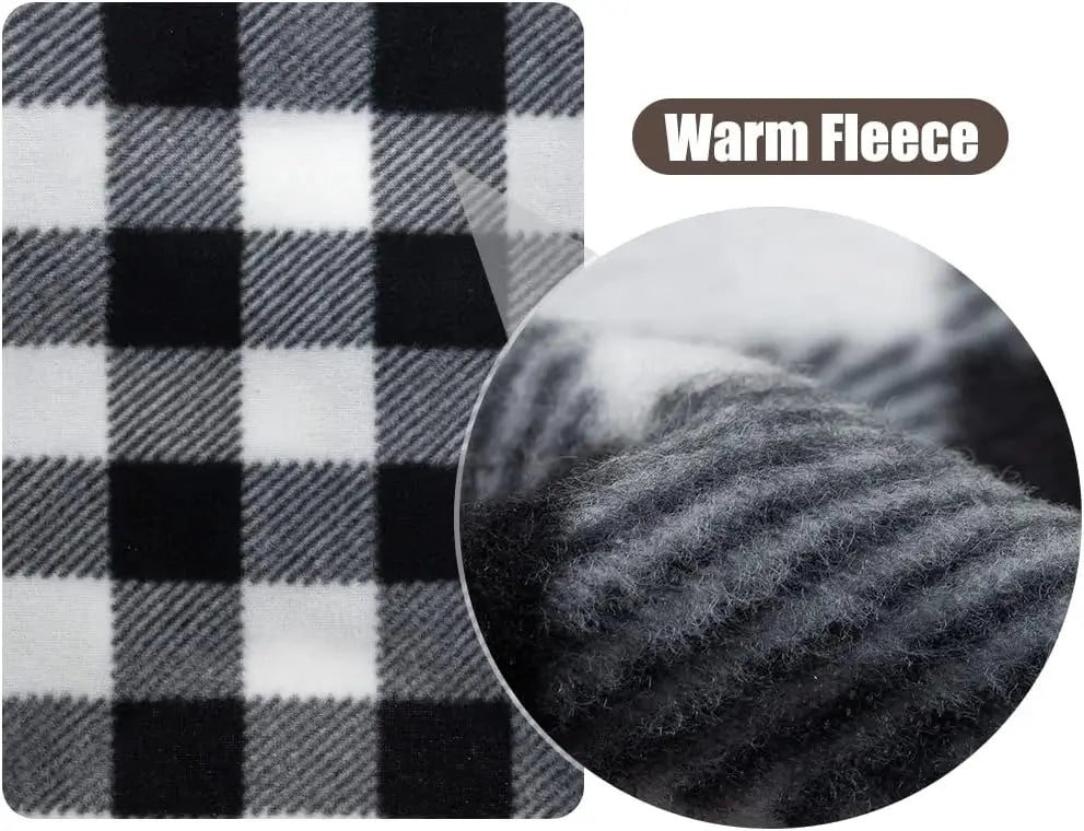 EXPAWLORER Plaid Cat Sweater Warm Fleece Hoodie Vest for Cats Small Dogs Fall Winter Coat Pullover Buffalo Check Clothing - Play Paws Toys