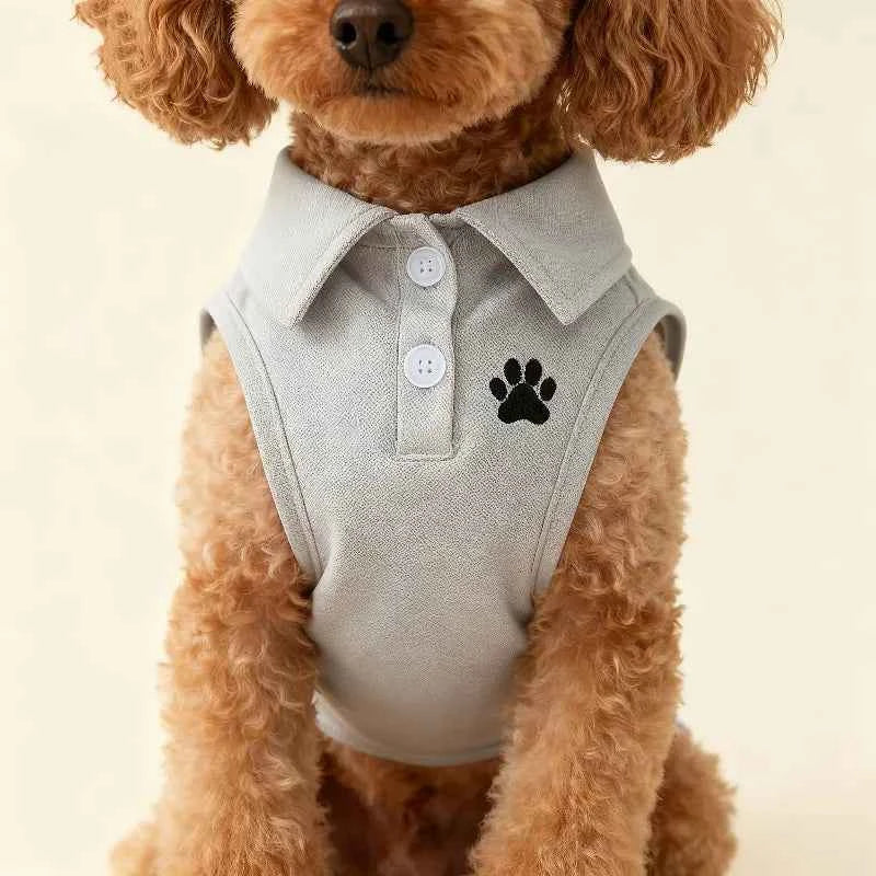 Pet Dog Polo Shirt Casual Solid Color Sports Vest Breathable Summer Clothes for Small Medium Dogs Tennis Golf Outfit