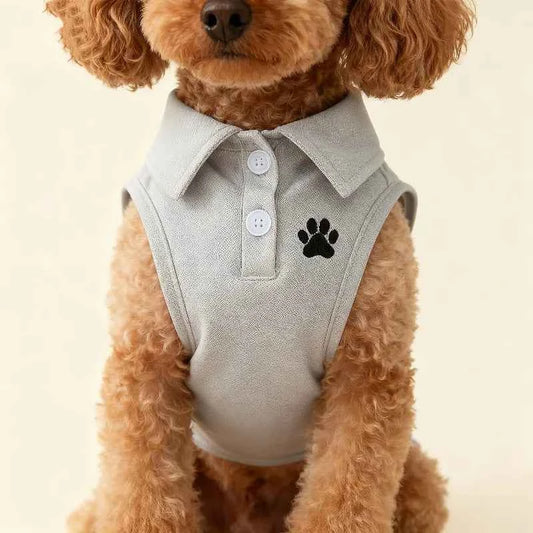 Pet Dog Polo Shirt Casual Solid Color Sports Vest Breathable Summer Clothes for Small Medium Dogs Tennis Golf Outfit