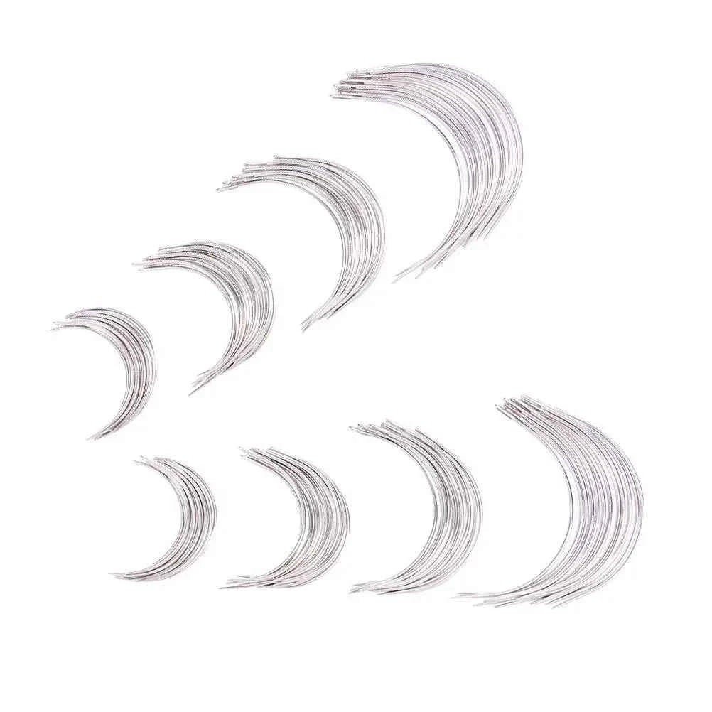 96Pcs Stainless Steel C Type Curved Sewing Needles Big Eye Hand Needles for Craft Sewing Repair Big Eye Needle