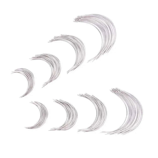 96Pcs Stainless Steel C Type Curved Sewing Needles Big Eye Hand Needles for Craft Sewing Repair Big Eye Needle