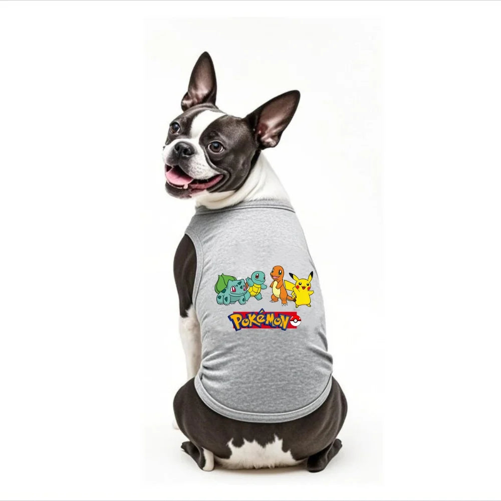 1pc  Pokémon Family print pet vest, soft and comfortable sleeveless T-shirt for cats and dogs