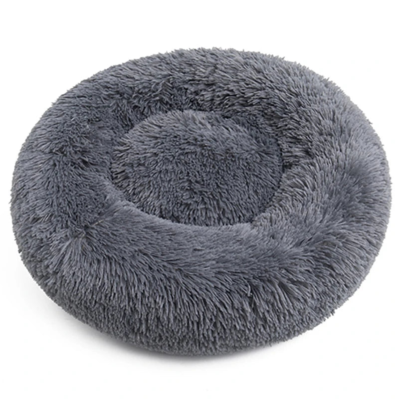 40-100cm Home Round Pet Bed for Large Dog Bed Super Soft Cat Bed Long Plush Dog House for Medium Dog House Winter Warm Sleeping
