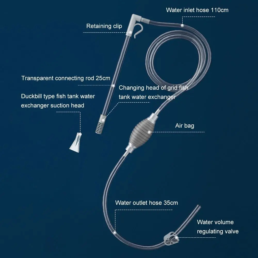 Durable Fish Tank Water Changer Aquarium Gravel Cleaner Syphon Vacuum Water Changer Pump Siphon Hose