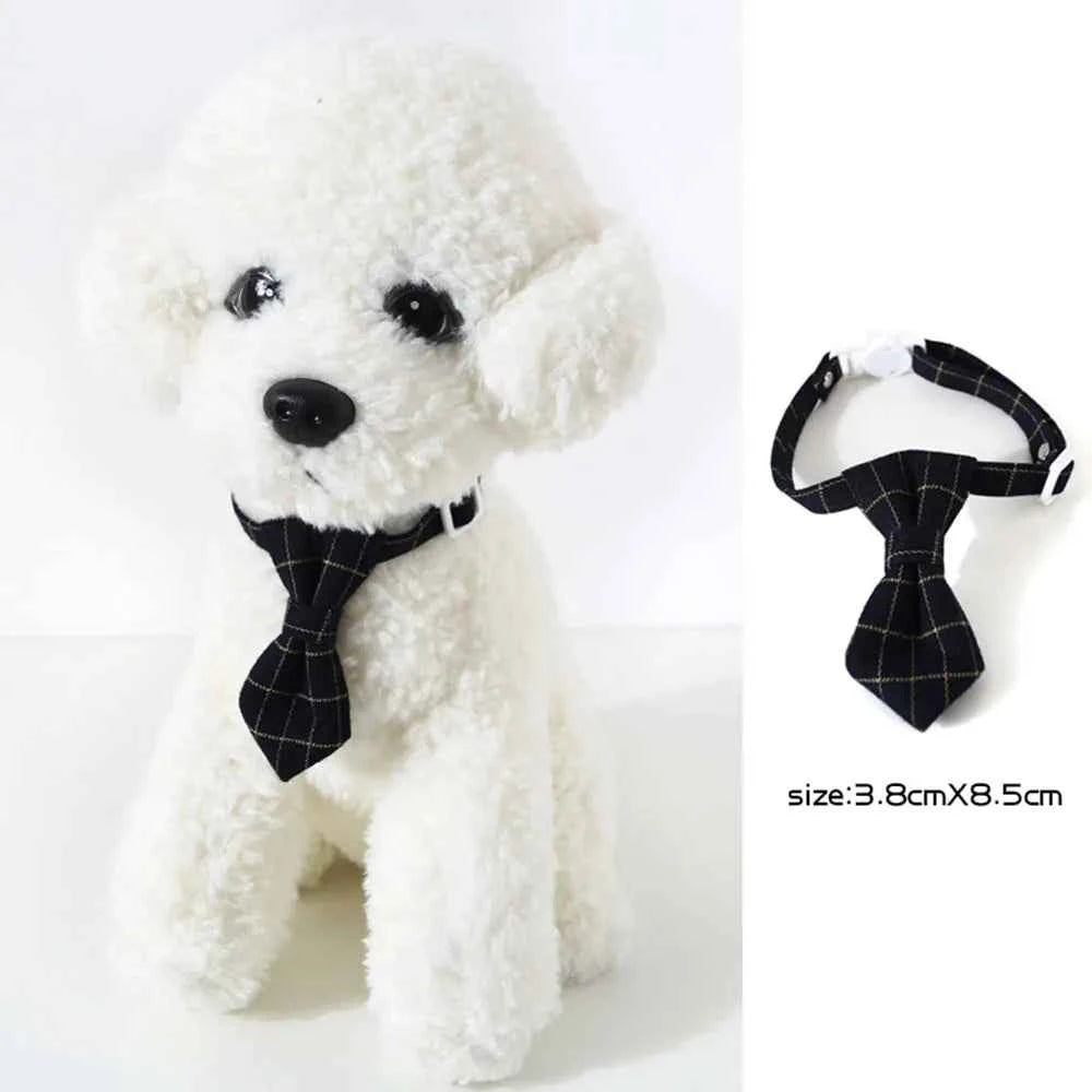 Pet Accessories for Dogs Cats Bowtie British Style Puppy Plaid Tie Breakaway Bowknot Collar for Small Dog Cat Gentleman Costume