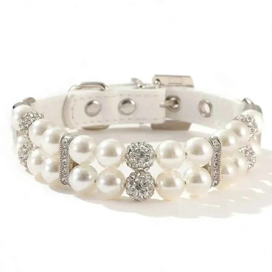 Faux Pearl Pet Collar