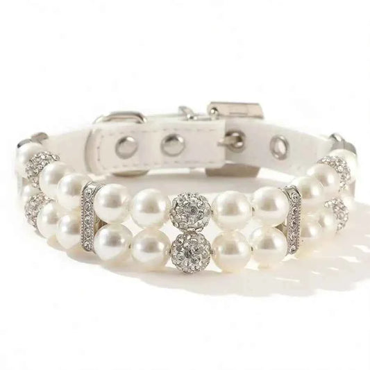 Faux Pearl Pet Collar