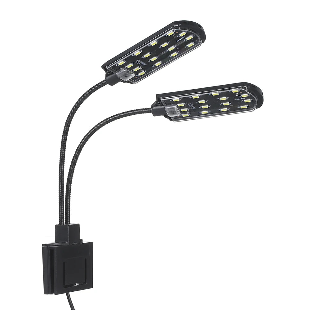 AC220V 10W 32 LED Dual-end Aquarium Light Fish Jar Lamp Flexible Bendable Illumination Angle White Portable