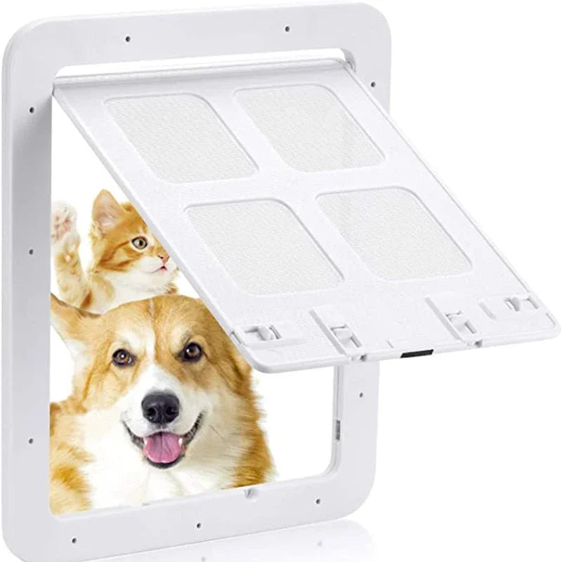 Pet Door Safe Lockable Magnetic Screen Outdoor Dogs Cats Window Gate House Enter Freely Fashion Pretty Garden Easy Install - Play Paws Toys