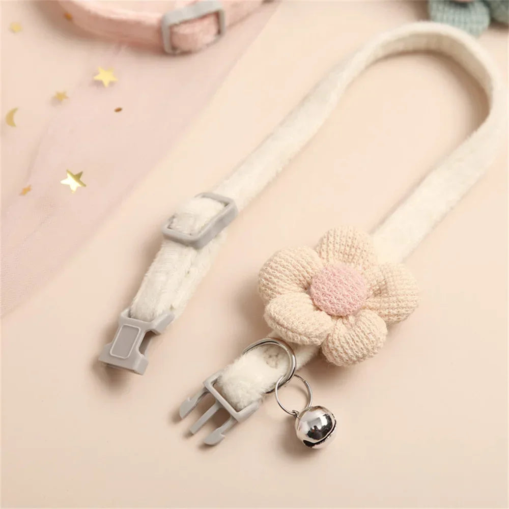 Cartoon Pet Supplies Safety Pet Collar Small Dog Cat Bow Bell Lovely Flowers Bell Dog Necklace Neck Decoration 1 Pcs 4pcs - Play Paws Toys