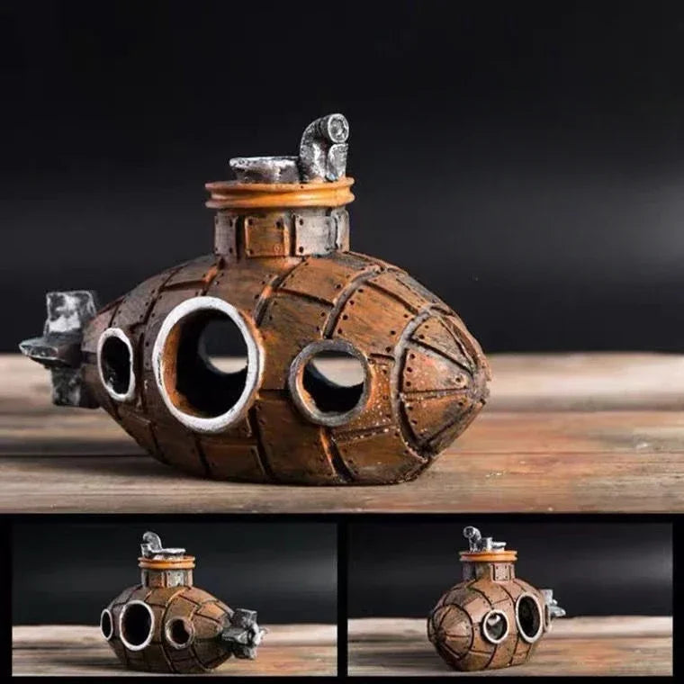 Resin Submarine Ornaments Aquarium Fish Tank Decoration Fish Shrimp Shelter Cave Landscaping Accessories for Aquarium Fish Tank