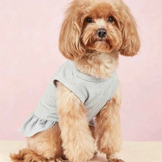 Dog Dresses Cat Skirt Solid Color Dog Clothes Summer Sleeveless Puppy Girl Clothes for Small Pet Dogs Cats
