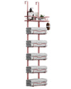 Hanging Towel Racks For Bathroom No Drill - 6-Tier Over The Door Bath Towel Storage Organizer For Small Bathrooms - Tiered Back