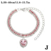 Luxury Rhinestone Dog Cat Collar Crystal Bling Pet Necklace Adjustable Heart Pendant Jewelry for Puppy Kitten Accessories