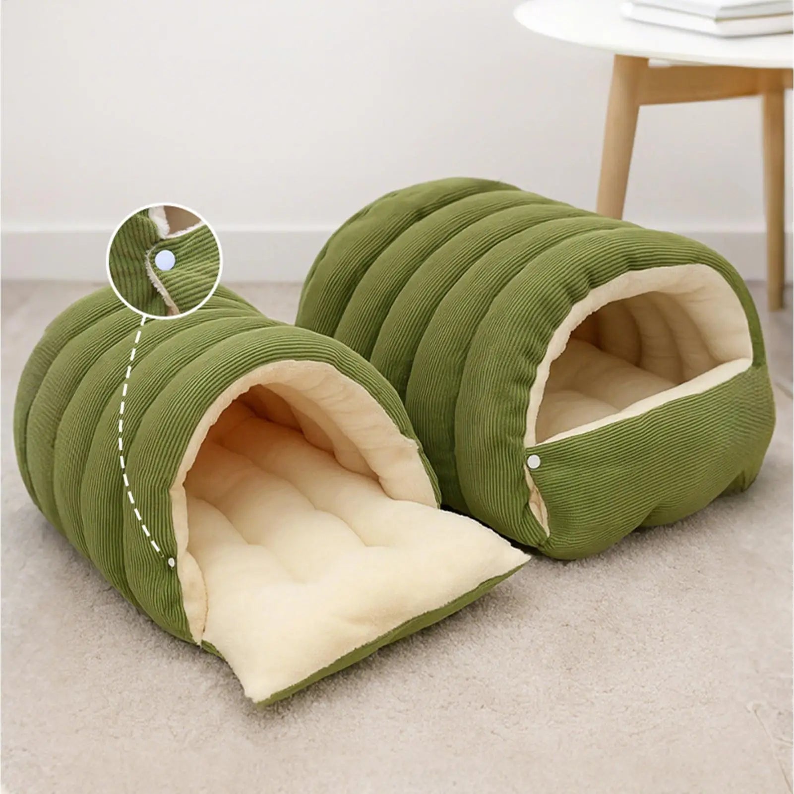 winter Indoor thickened cat bed washable soft short plush fluffy cats sleeping bed enclosed warm pets bed for Puppy Kitten - Play Paws Toys