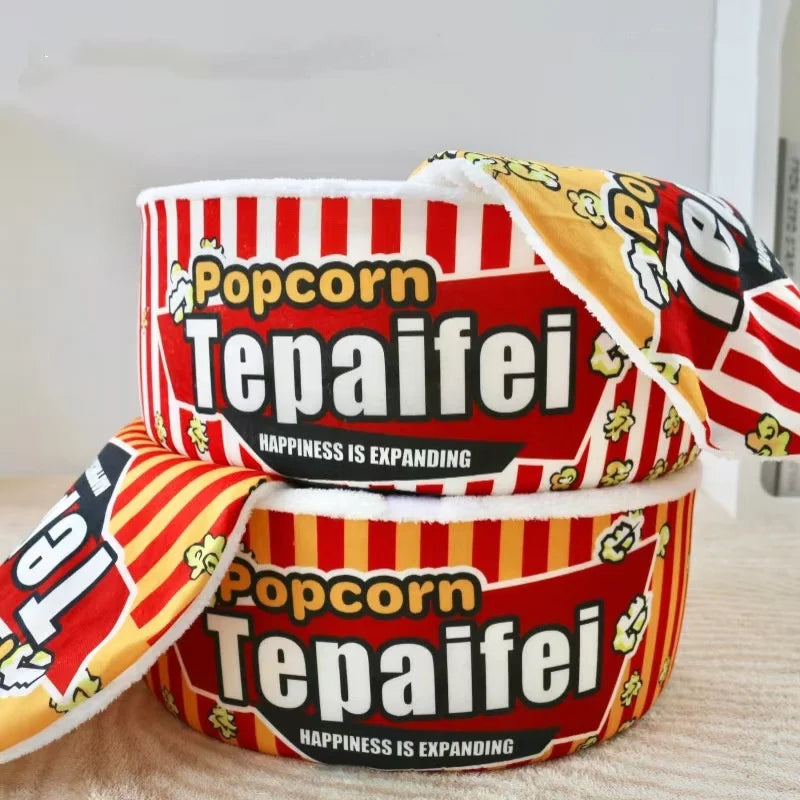 New Cat Nest Closed Sense of Security Winter Warm Popcorn Sleep Nest Winter Cat Sleeping Pet Supplies - Play Paws Toys