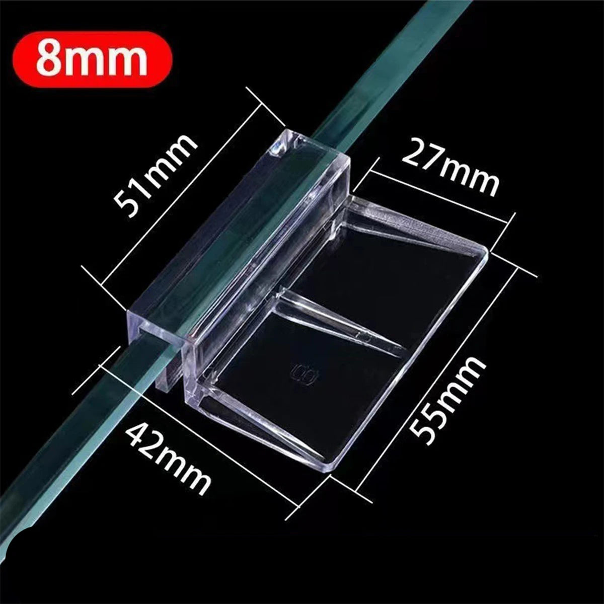 10Pcs Transparent Acrylic Fish Tank Glass Lid Clip Brackets Aquarium Filter Light Stand Support Holders Clip Width 5/6/8/10/12mm